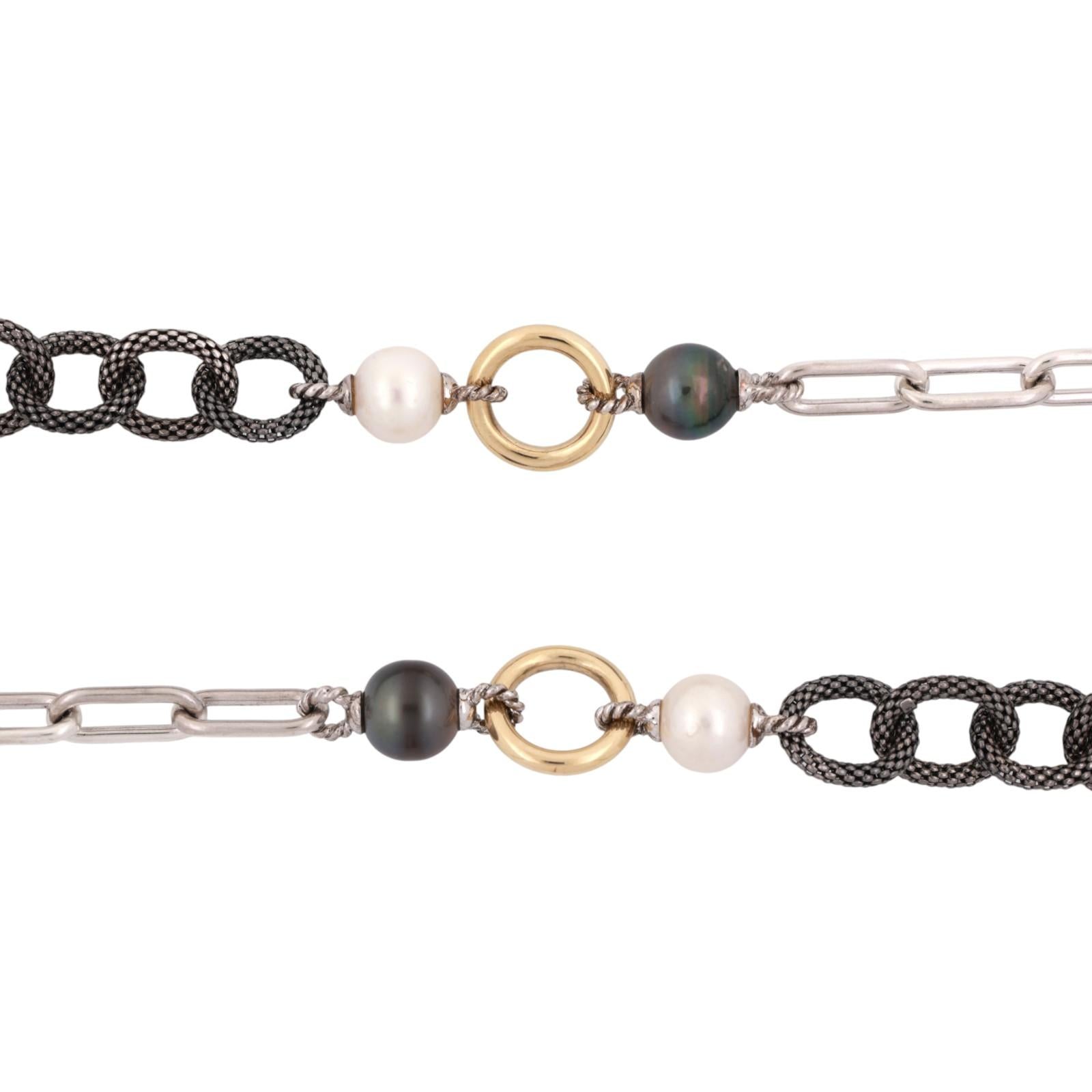 Iridessa Freshwater Pearl Necklace 18K Yellow Gold Sterling Silver 35" Ladies