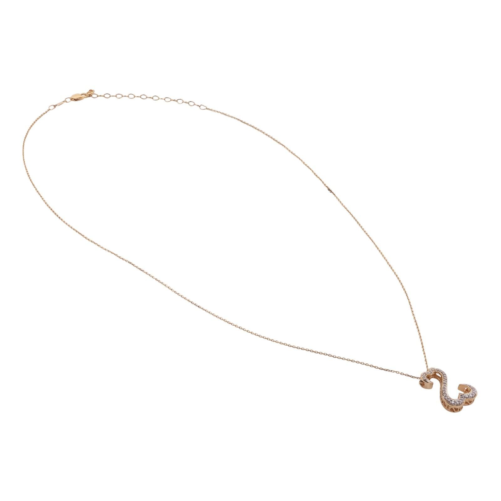 Jane Seymour Open Hearts Diamond Pendant Chain Necklace 14K Gold 19.5"-21.75"