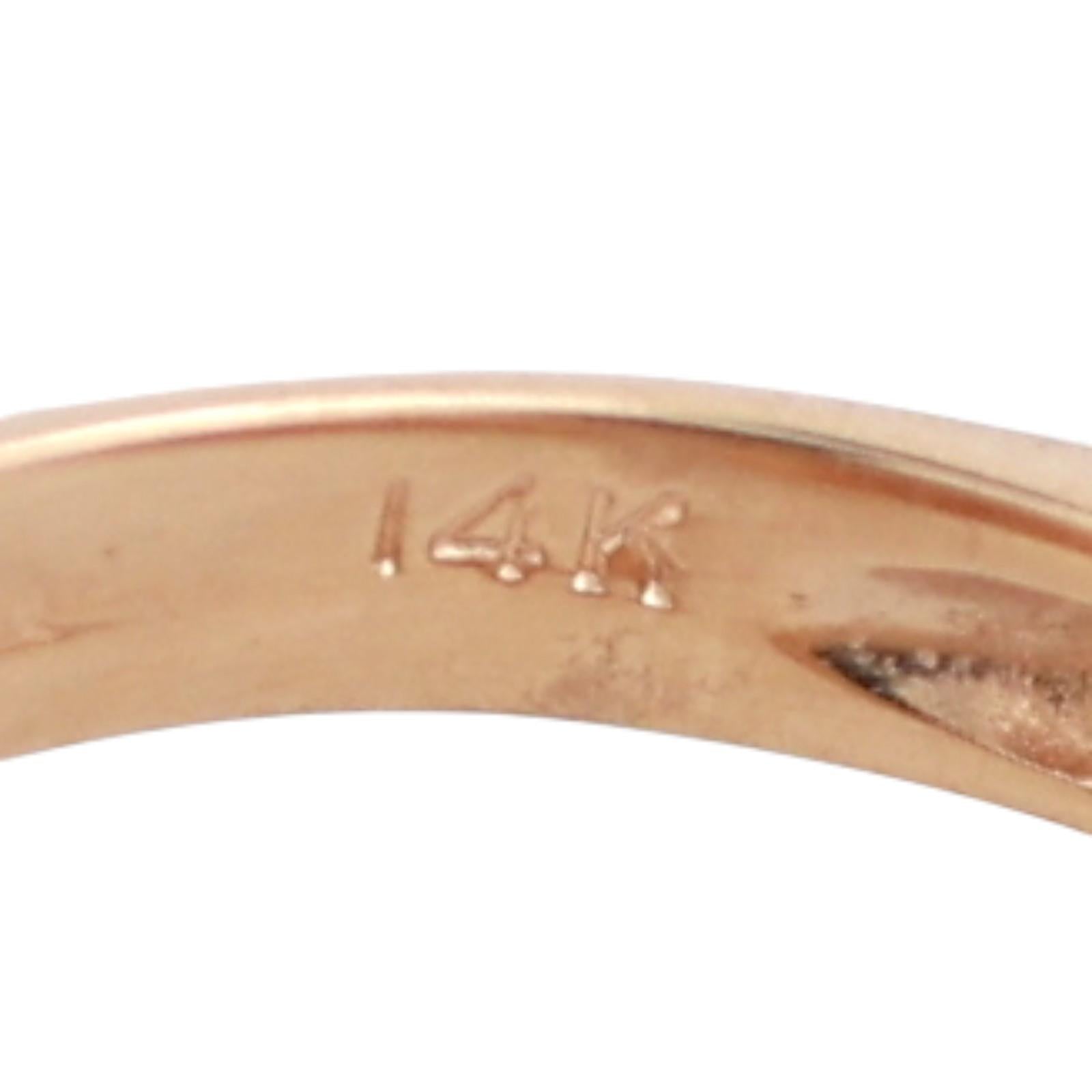 Geometric Diamond Statement Ring 14K Yellow Gold 0.10 TW Size 6 Contemporary