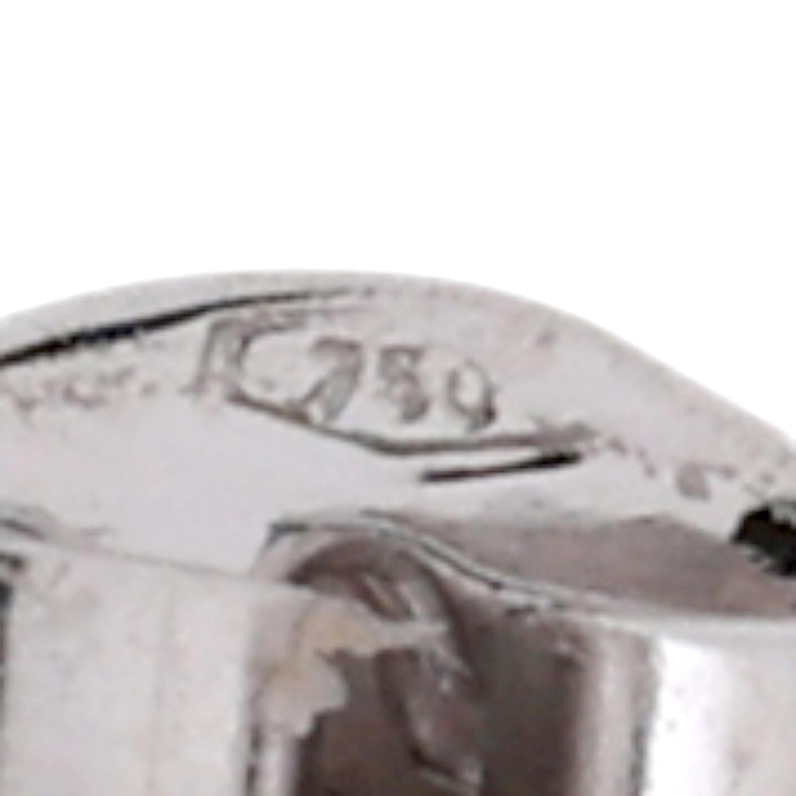 Round Diamond Stud Earrings 18K White Gold 0.10 TW 4-Prong Setting Unisex Estate