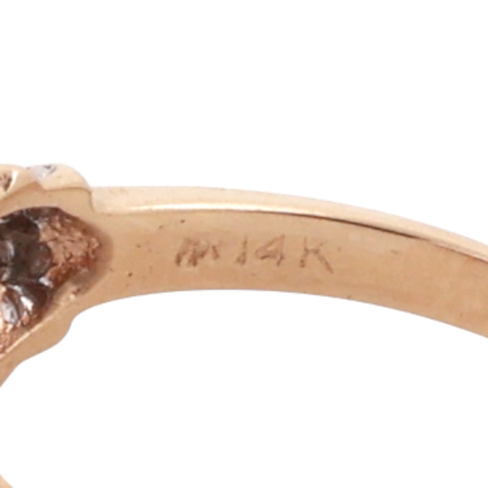 Princess Ruby Diamond Dome Ring 14K Gold 0.66 CTW Size 7.5 Ladies Estate