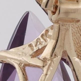 Amethyst Diamond Accent Pendant 14K Yellow Gold 5.81 CTW 1.15" Ladies Estate