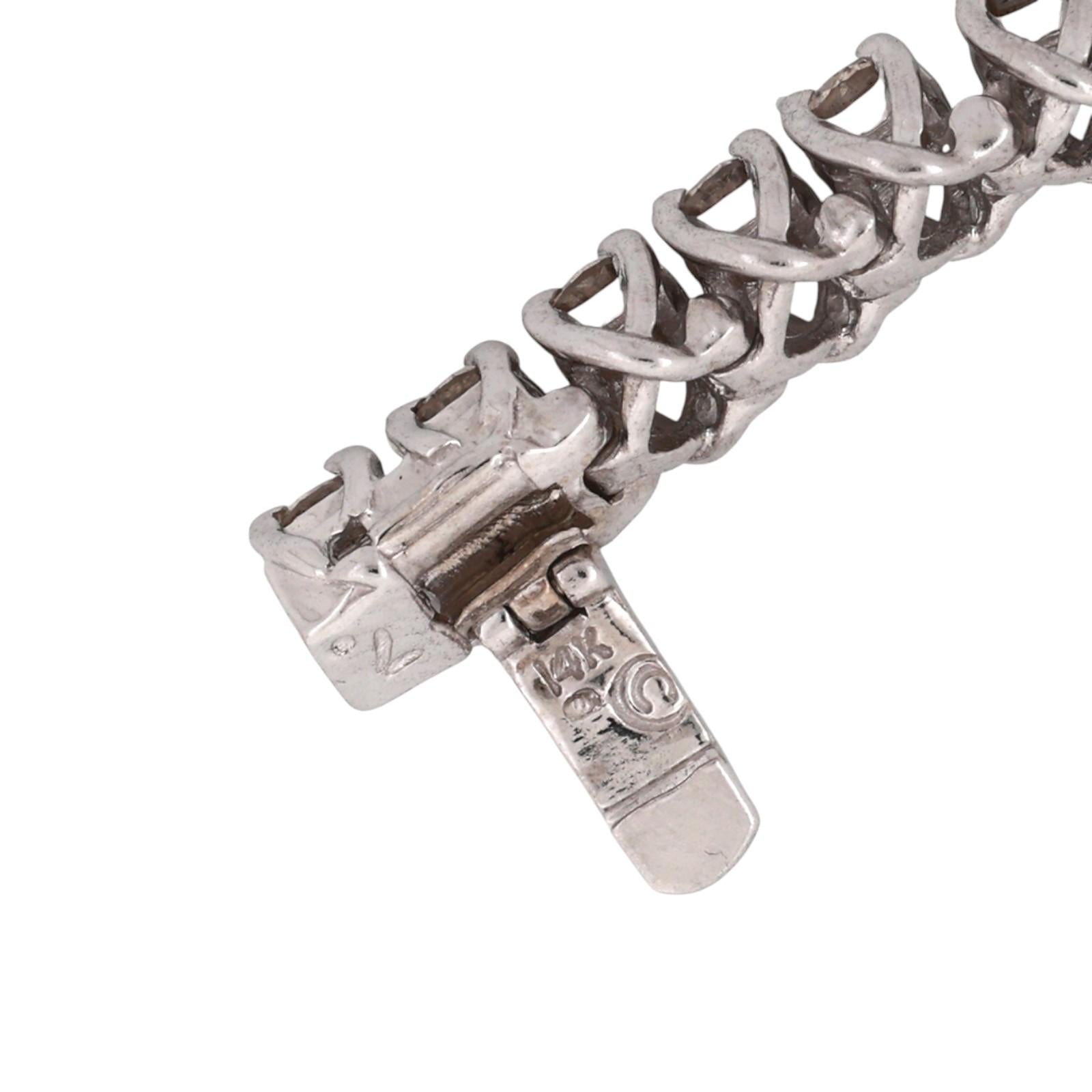 7.00 TW Round Diamond Tennis Bracelet 14K White Gold 7" Ladies Estate