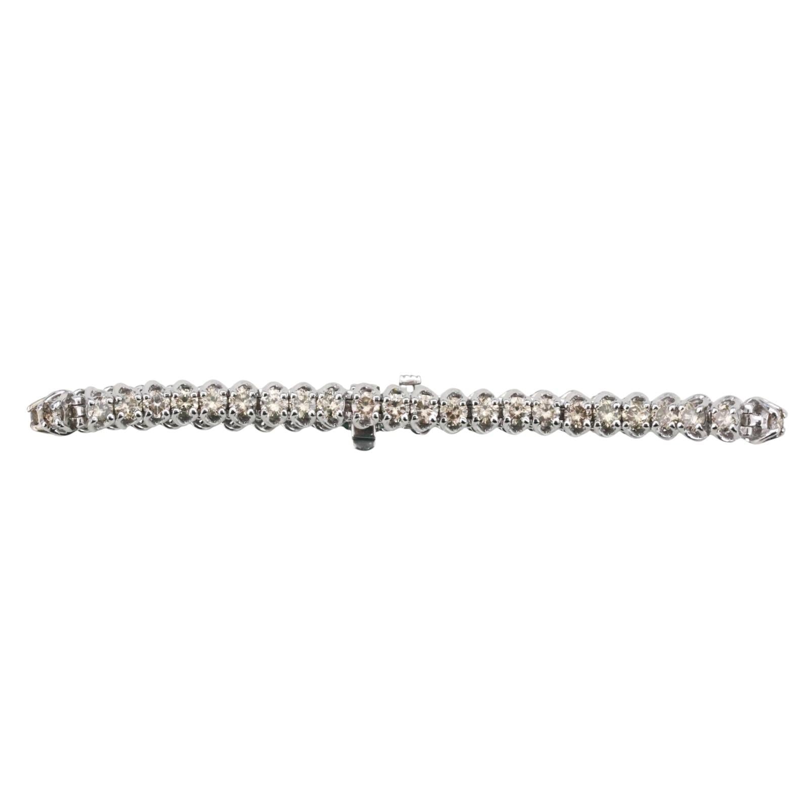 7.00 TW Round Diamond Tennis Bracelet 14K White Gold 7" Ladies Estate