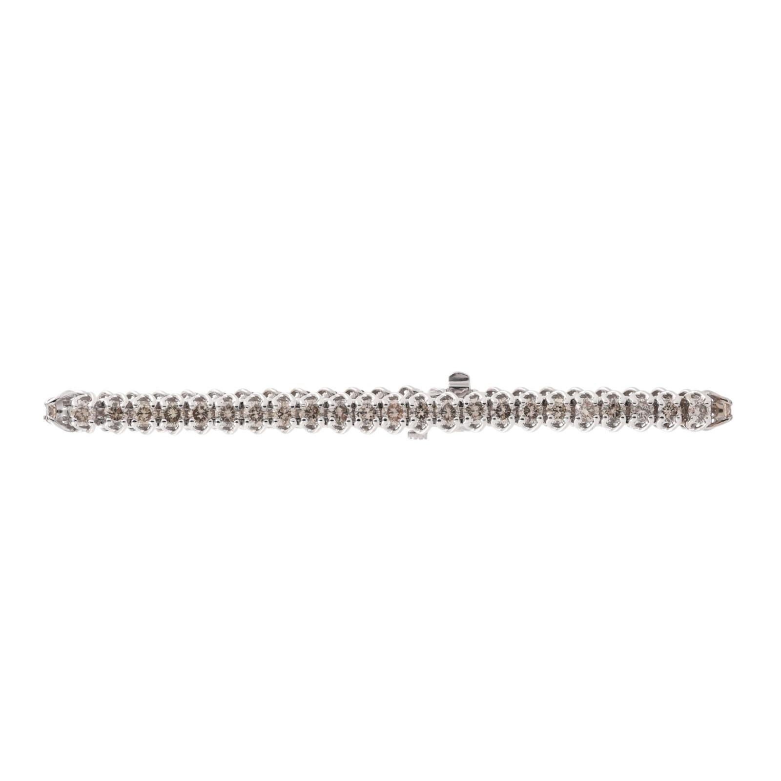 7.00 TW Round Diamond Tennis Bracelet 14K White Gold 7" Ladies Estate