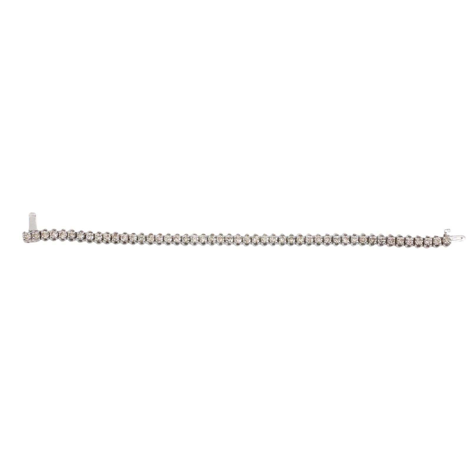 7.00 TW Round Diamond Tennis Bracelet 14K White Gold 7" Ladies Estate