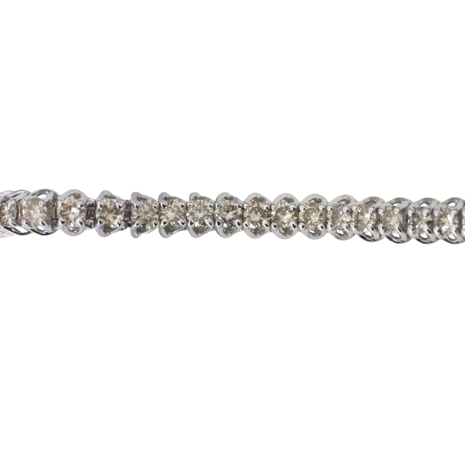 7.00 TW Round Diamond Tennis Bracelet 14K White Gold 7" Ladies Estate