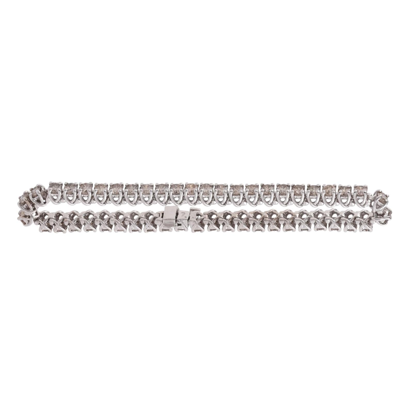 7.00 TW Round Diamond Tennis Bracelet 14K White Gold 7" Ladies Estate