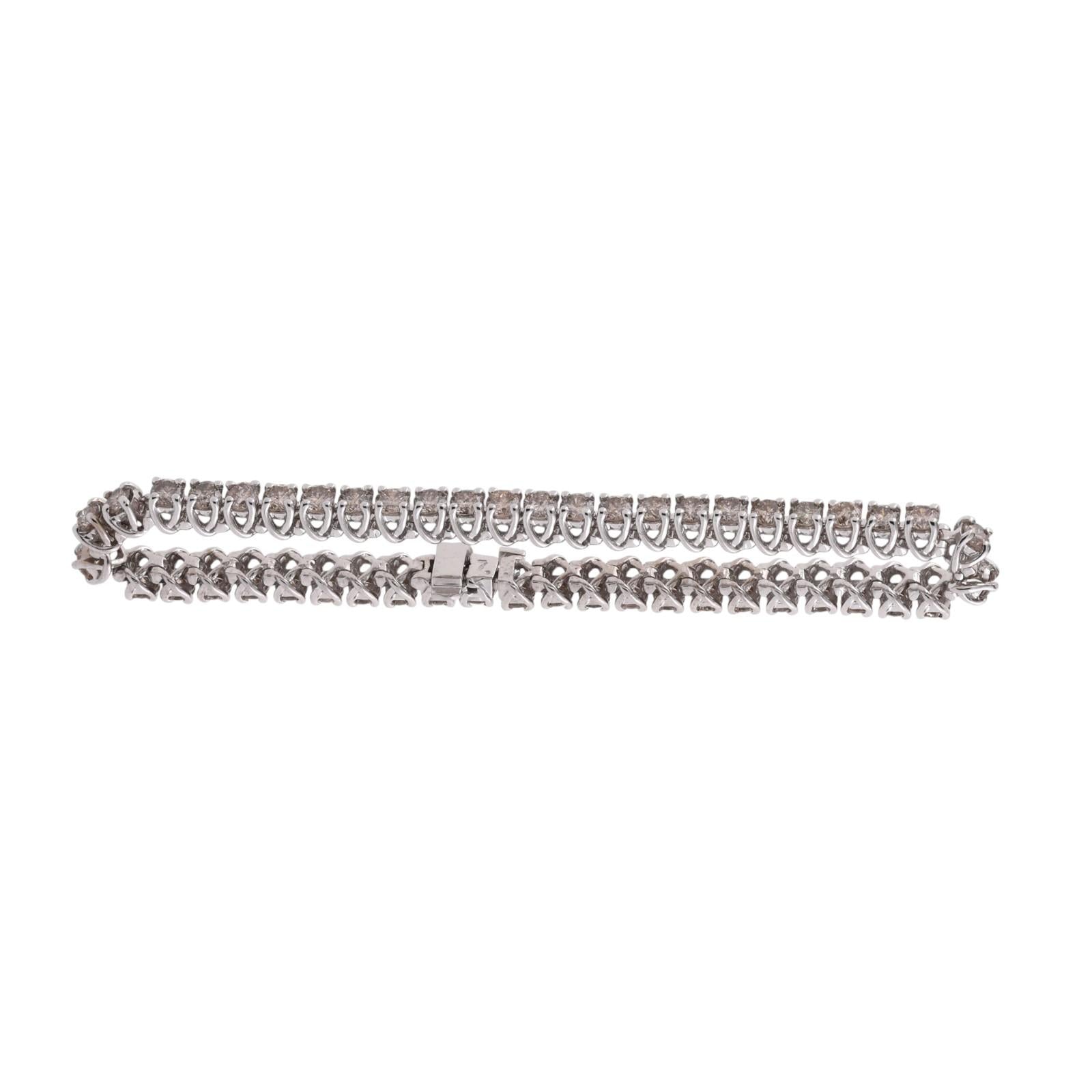 7.00 TW Round Diamond Tennis Bracelet 14K White Gold 7" Ladies Estate
