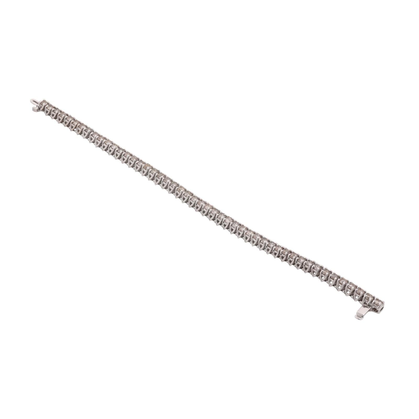 7.00 TW Round Diamond Tennis Bracelet 14K White Gold 7" Ladies Estate