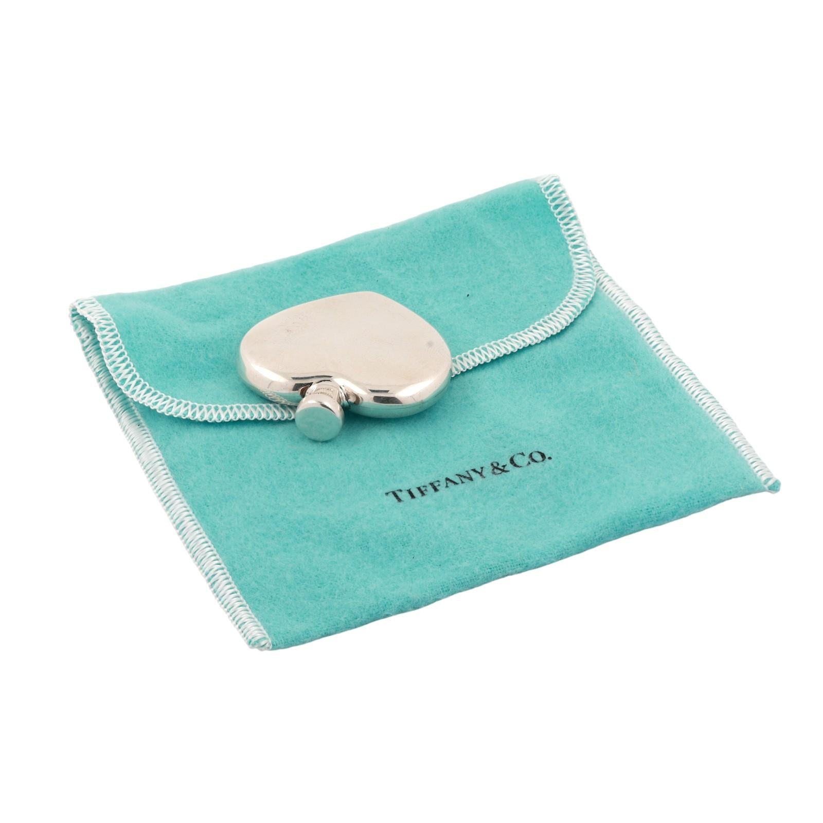 Vintage Tiffany & Co. Heart Shaped Perfume Bottle Sterling Silver 1.55" Ladies