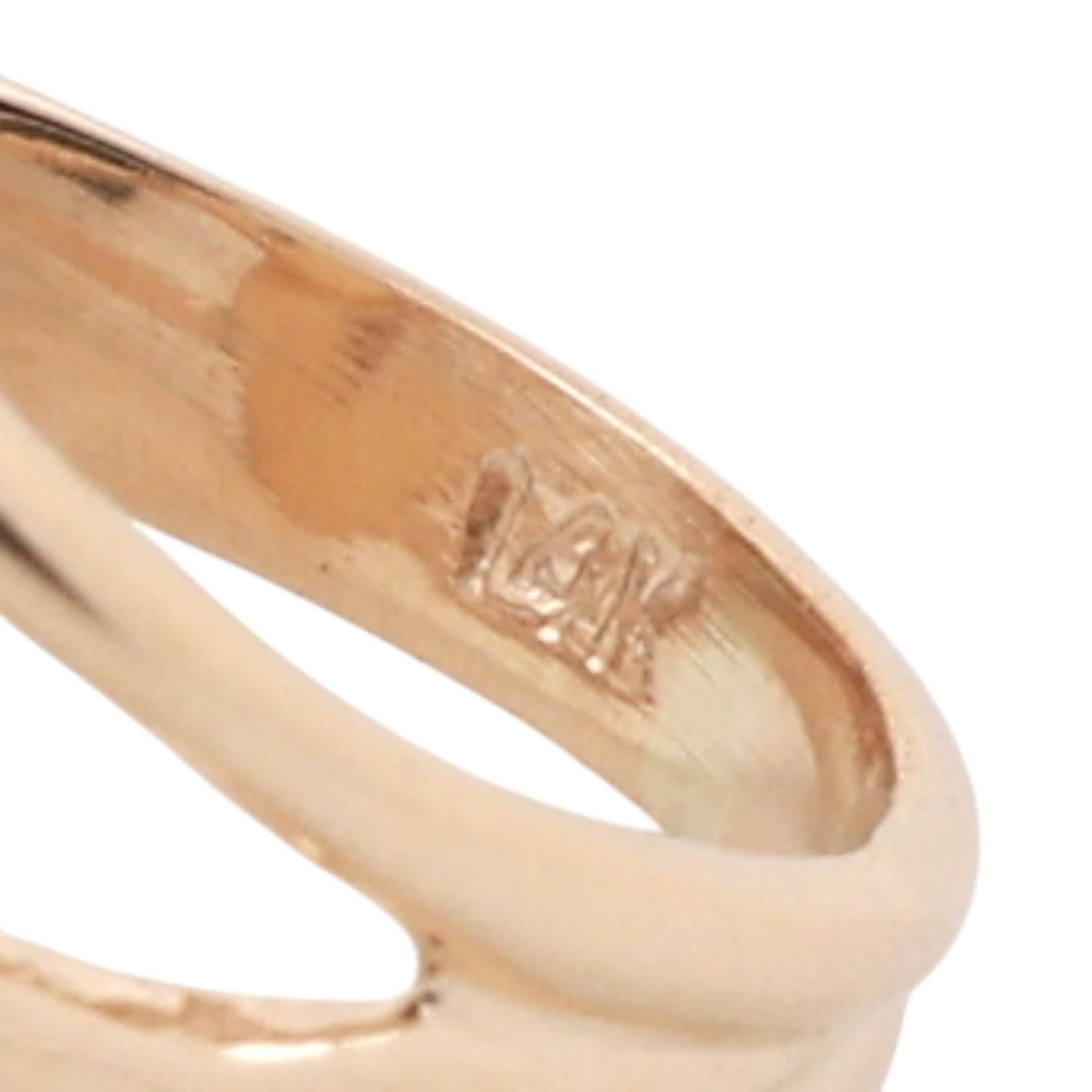 Fancy Letter P Diamond Statement Ring Two-Tone Gold 0.15 TW Size 4 Estate