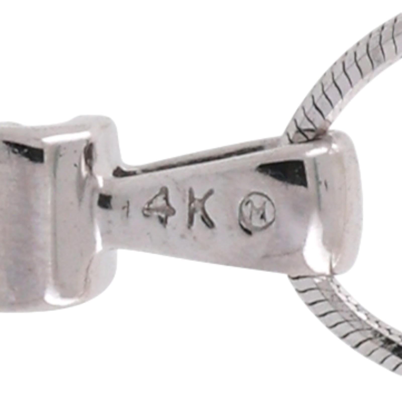 3-Stone Diamond Journey Pendant Snake Chain Necklace 14K White Gold 0.45 TW 18"