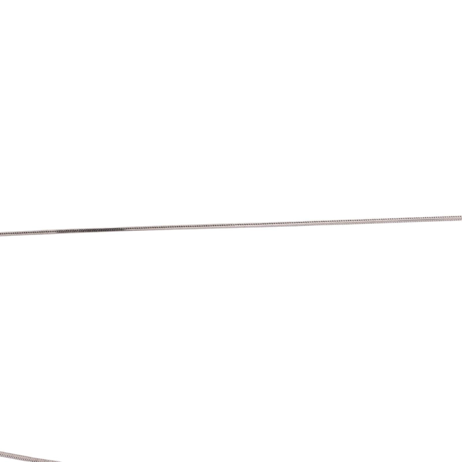 3-Stone Diamond Journey Pendant Snake Chain Necklace 14K White Gold 0.45 TW 18"