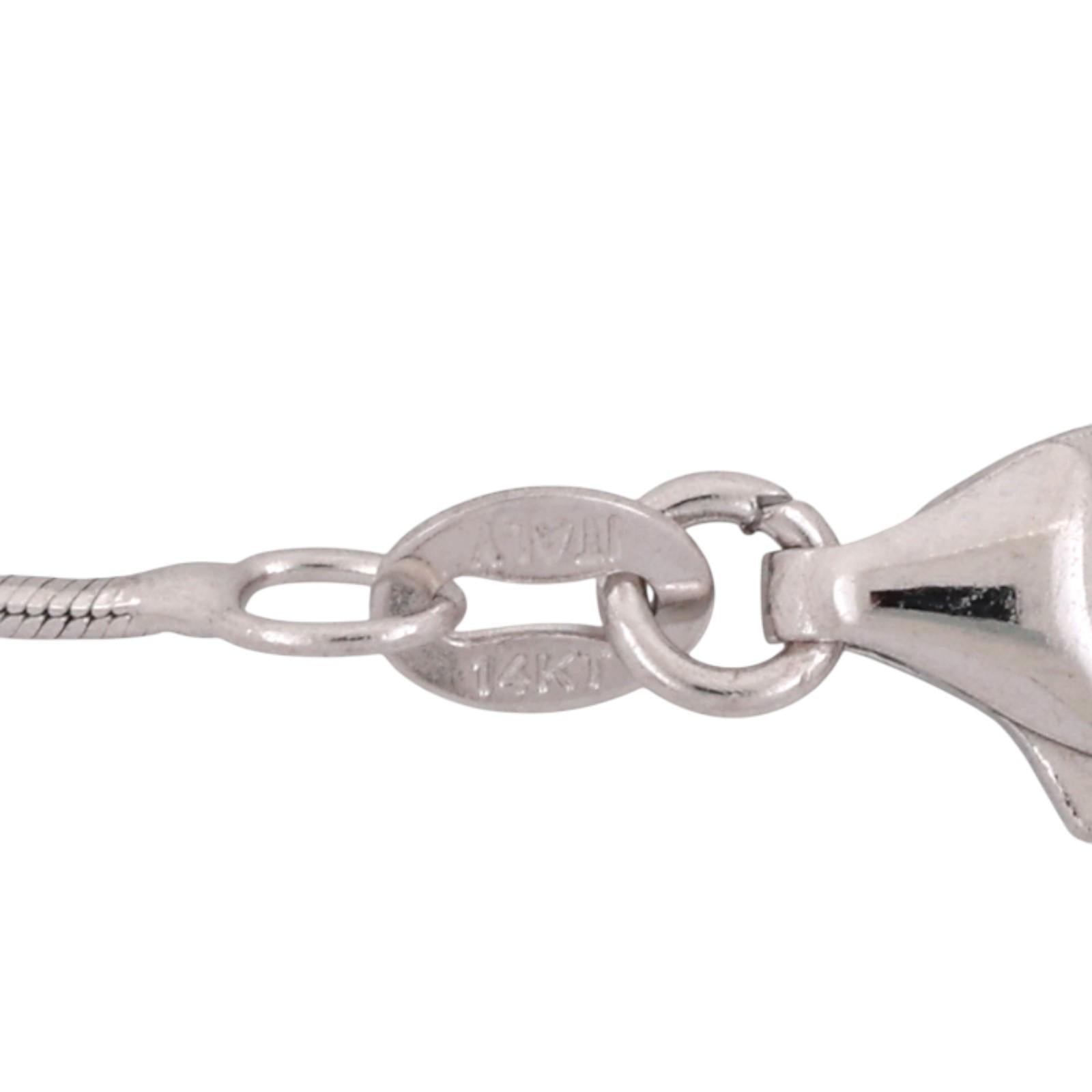 3-Stone Diamond Journey Pendant Snake Chain Necklace 14K White Gold 0.45 TW 18"