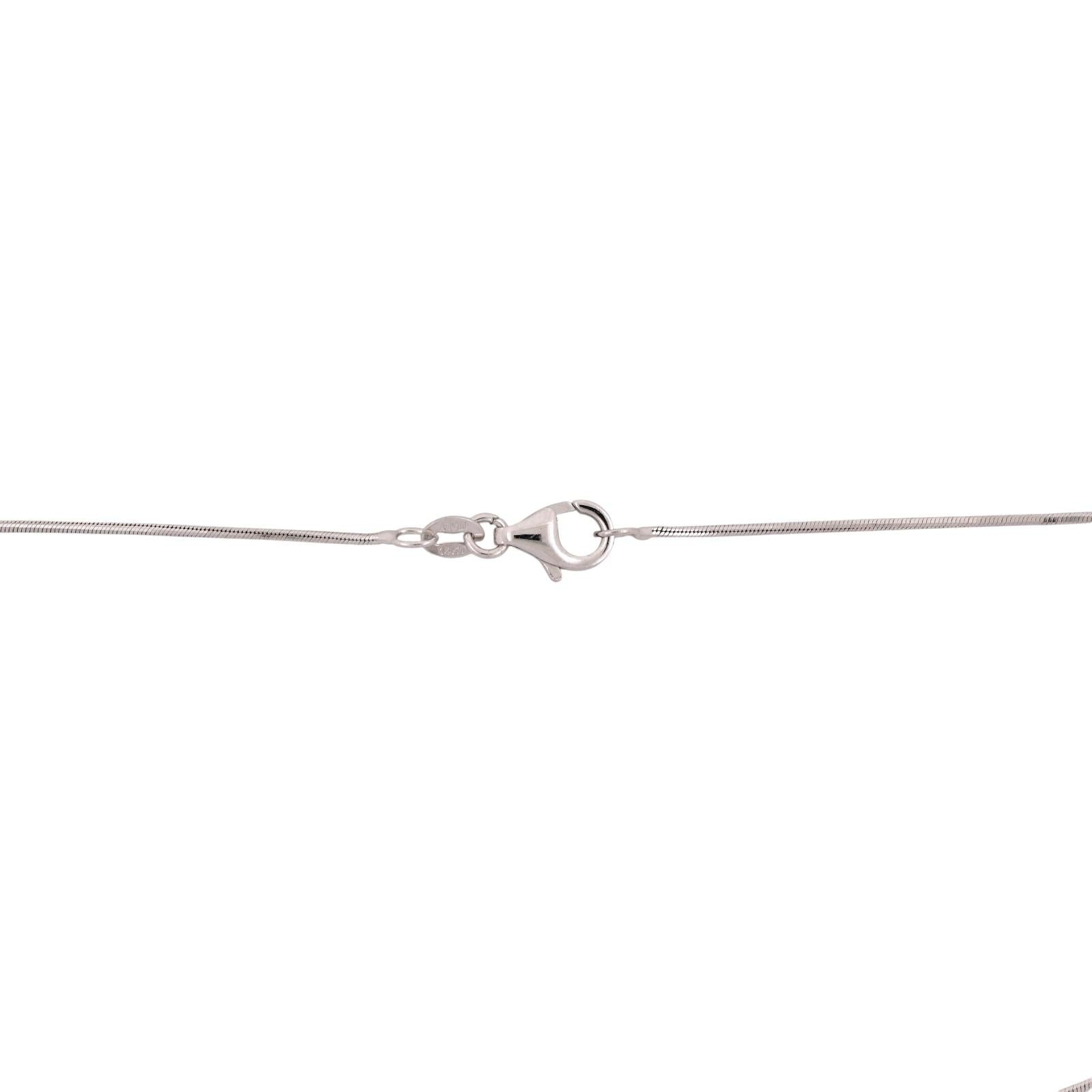 3-Stone Diamond Journey Pendant Snake Chain Necklace 14K White Gold 0.45 TW 18"