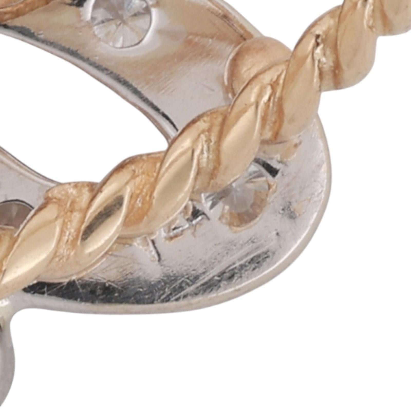 Fancy Letter J Diamond Statement Ring Two-Tone Gold 0.33 TW Size 10 Estate