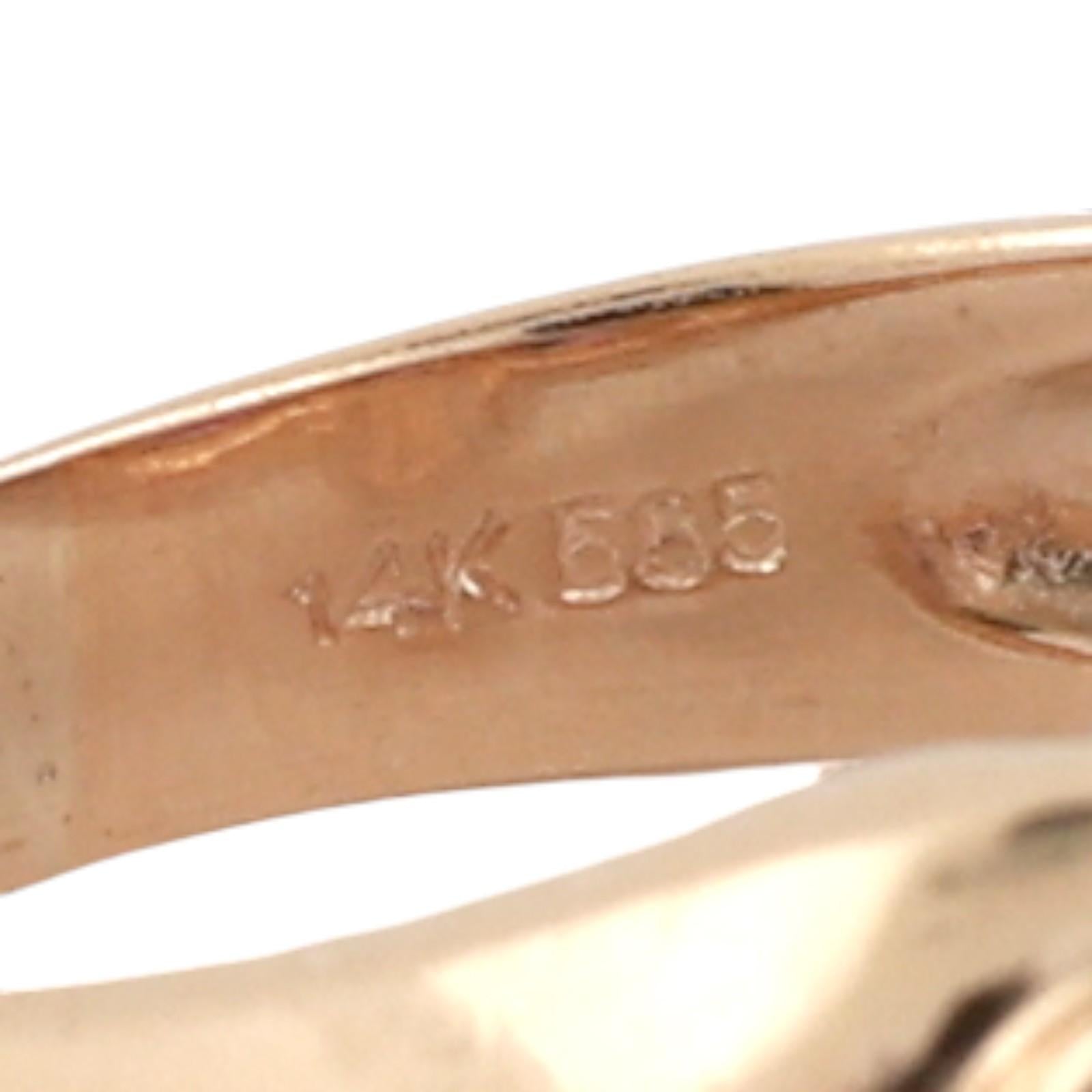 3-Stone Oval Amethyst Diamond Accent Ring 14K Gold 0.94 CTW Size 6 Estate