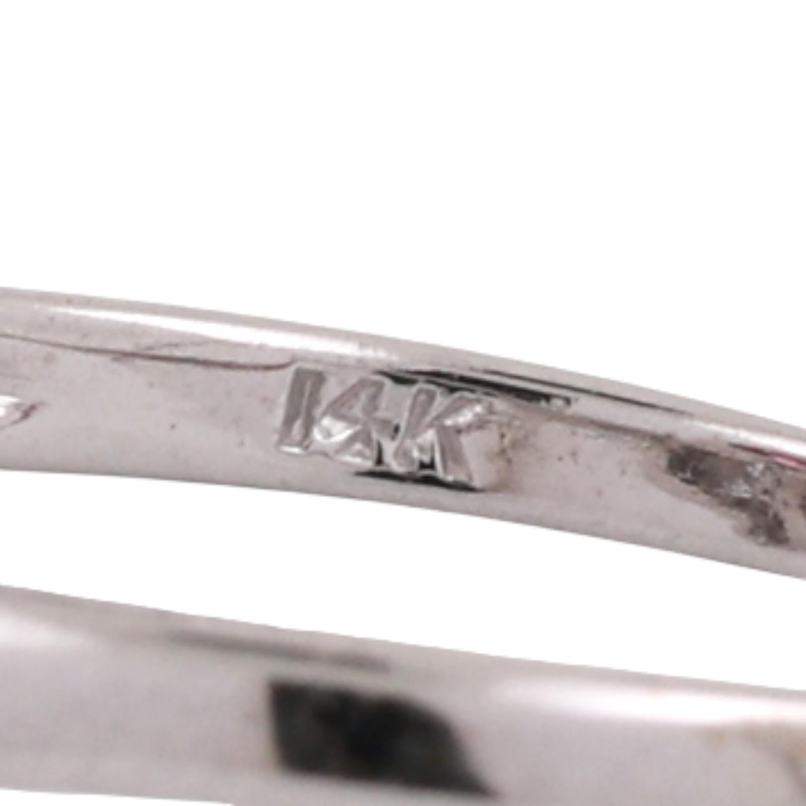 Rhodolite Garnet Gemstone Bypass Ring 14K White Gold 1.20 CTW Size 7.75 Ladies