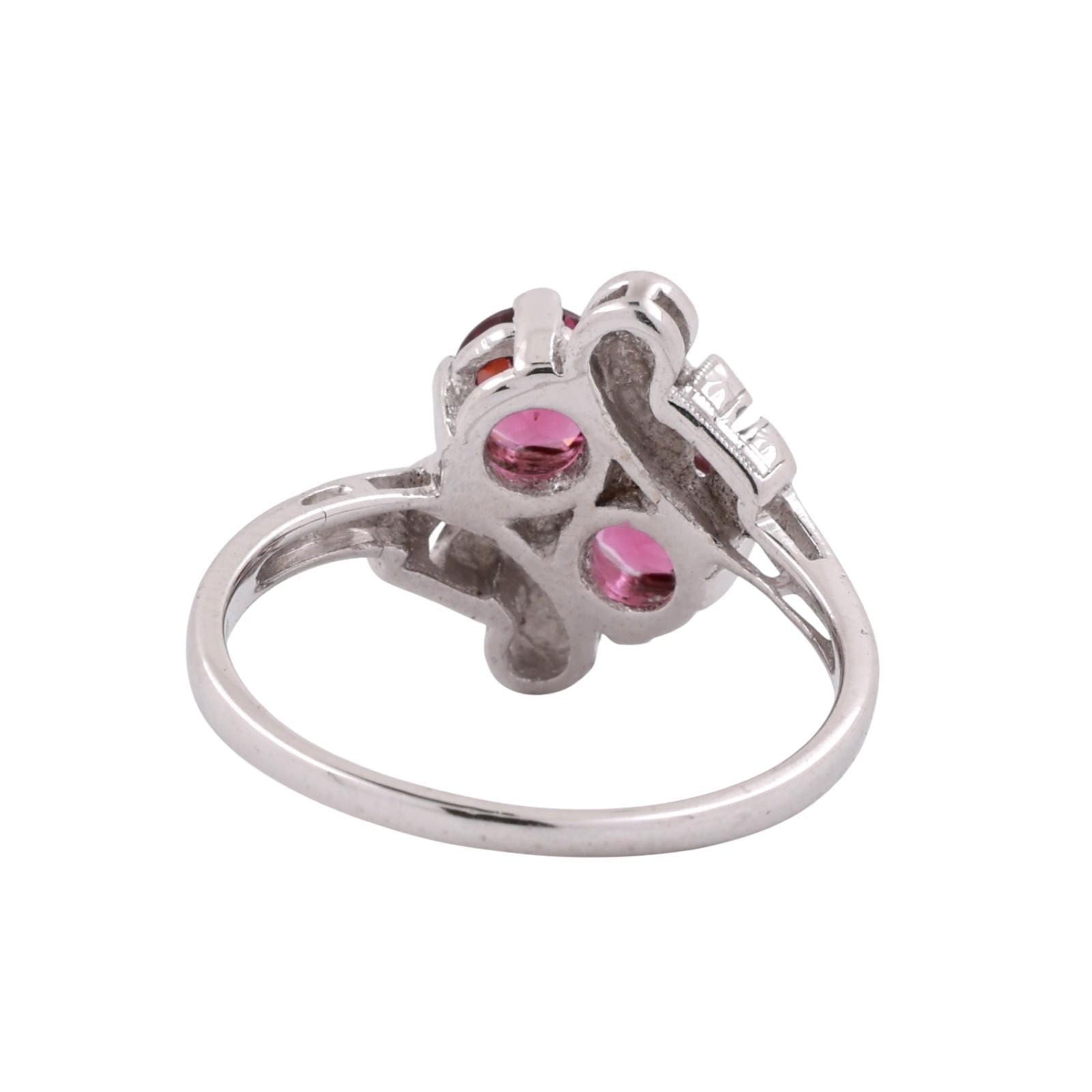 Rhodolite Garnet Gemstone Bypass Ring 14K White Gold 1.20 CTW Size 7.75 Ladies