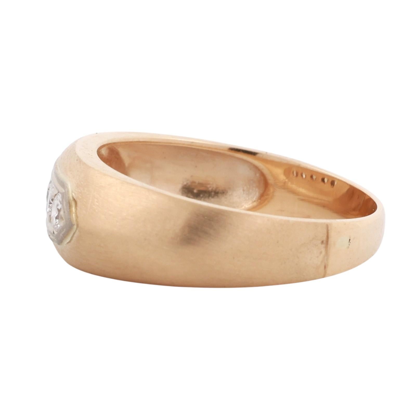 5-Stone Diamond Band Ring 0.50 TW Round Diamonds 2-Tone Gold Size 8.25 Unisex
