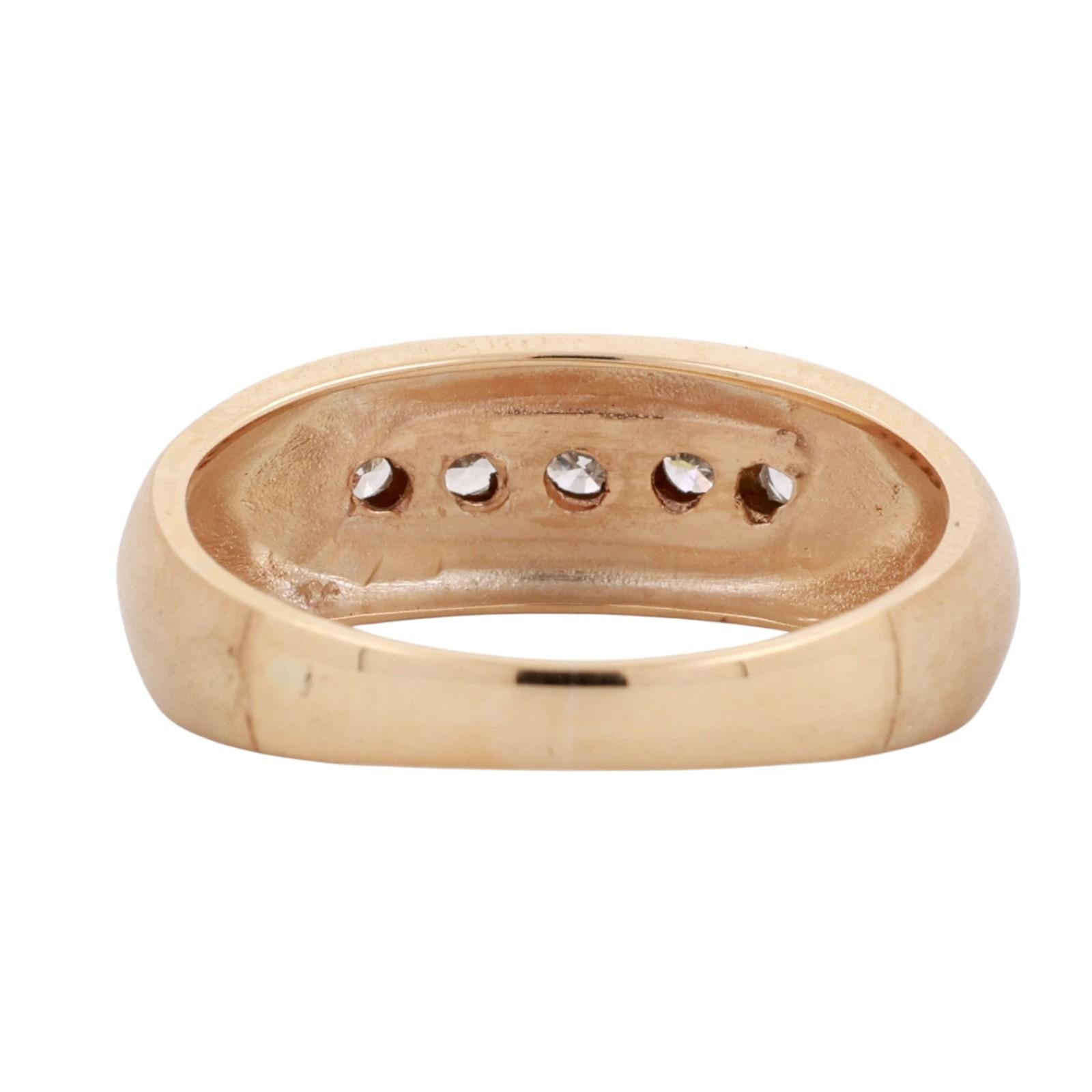 5-Stone Diamond Band Ring 0.50 TW Round Diamonds 2-Tone Gold Size 8.25 Unisex