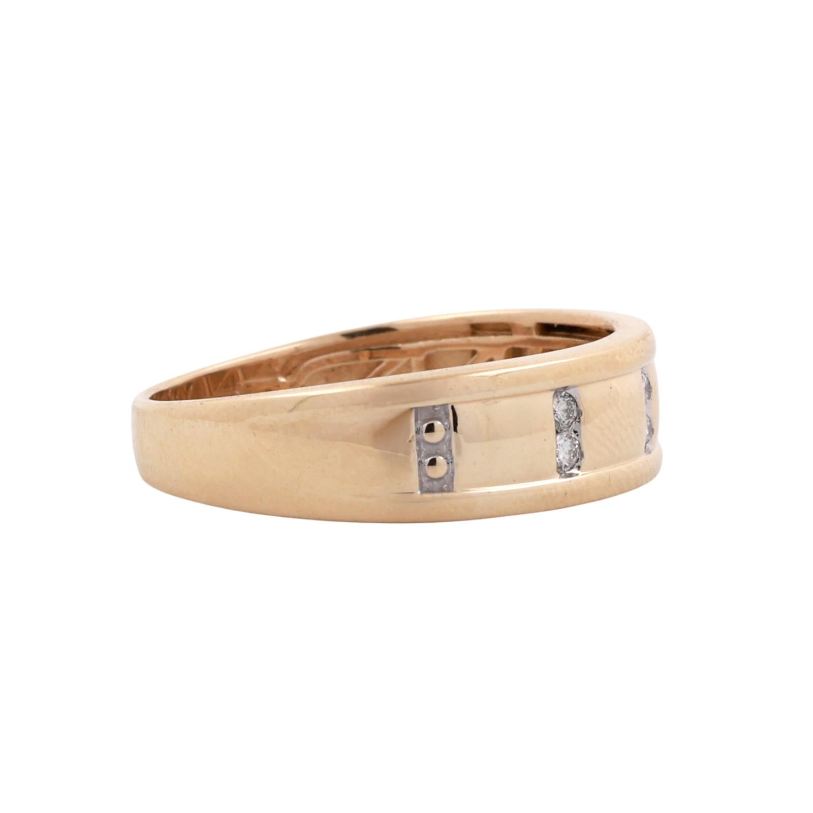 Mens Round Diamond Band Ring 10K Gold 0.08 TW Size 11.75 Estate