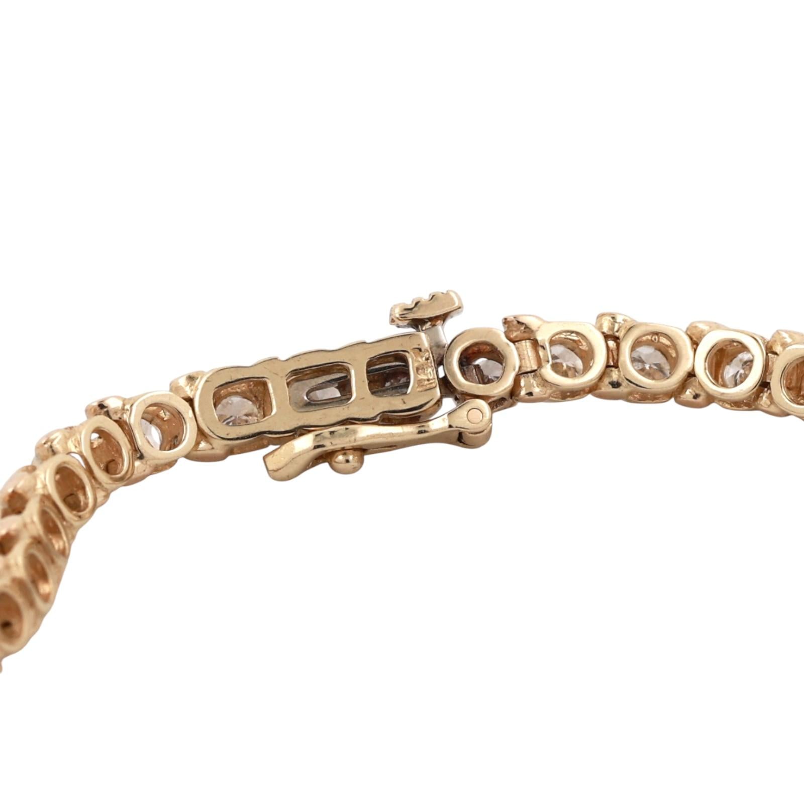 2.75 TW Round Diamond Tennis Bracelet 14K Yellow Gold 7" Estate