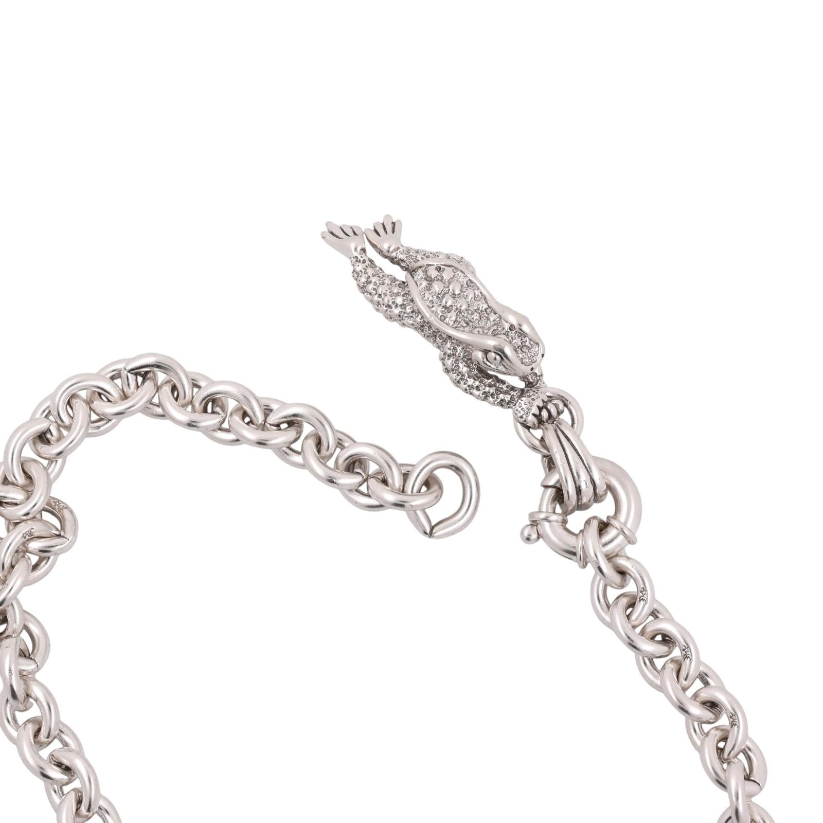 Barry Kieselstein Cord Frog Pendant Necklace Sterling Silver 16.75" Estate