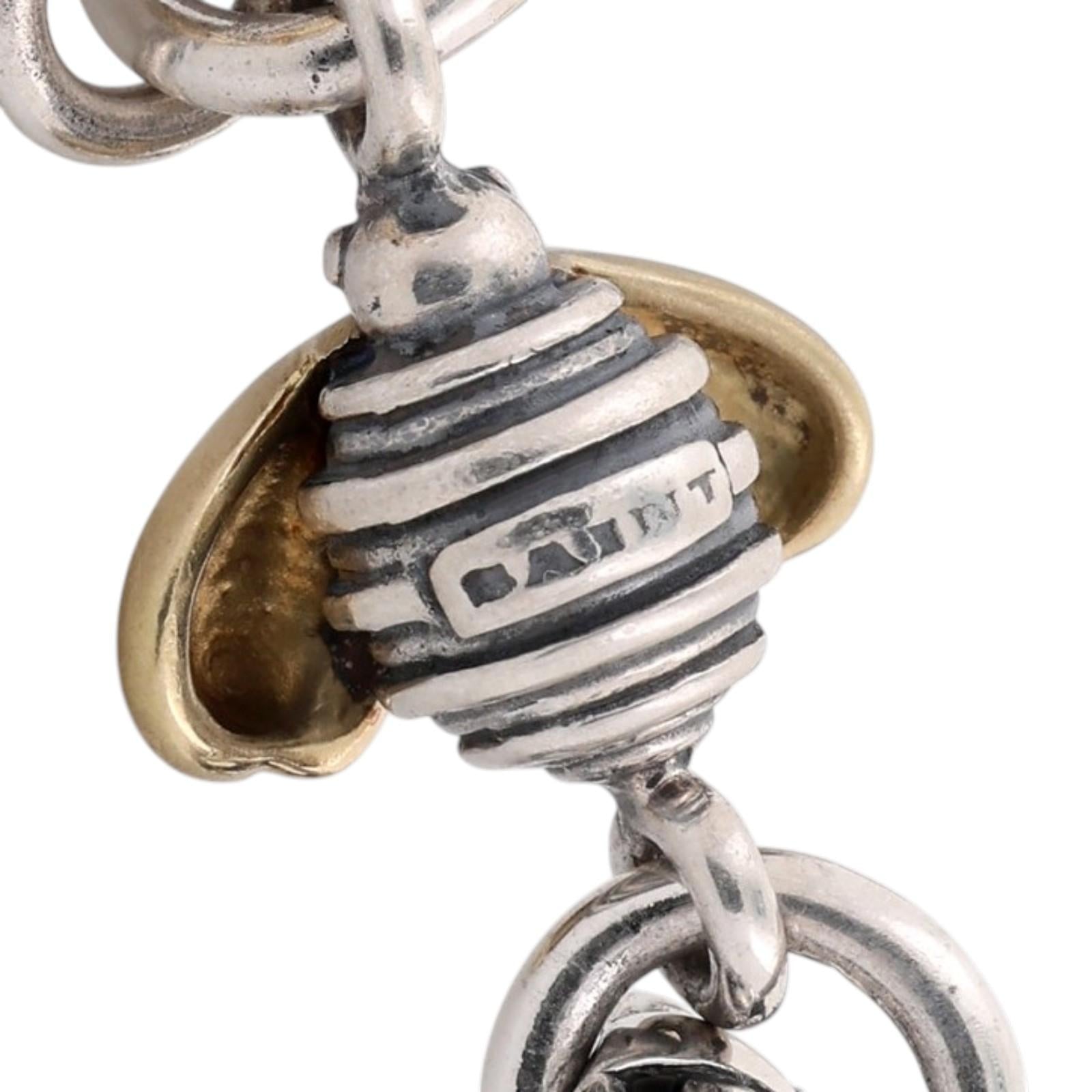 SAINT BY SARAH JANE Silver & Gold Keegan Bracelet With Bee & Blossom 8.25"
