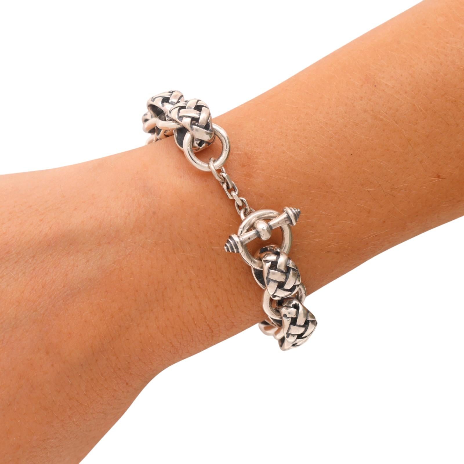 SAINT BY SARAH JANE Silver & Gold Keegan Bracelet With Bee & Blossom 8.25"