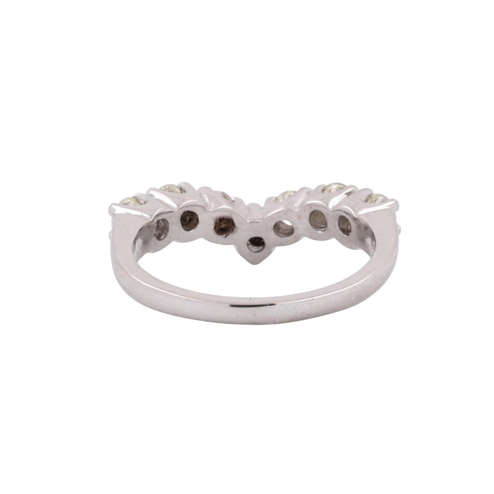 Diamond Wishbone Ring White Gold 0.60 TW Size 5.25 Ladies Estate