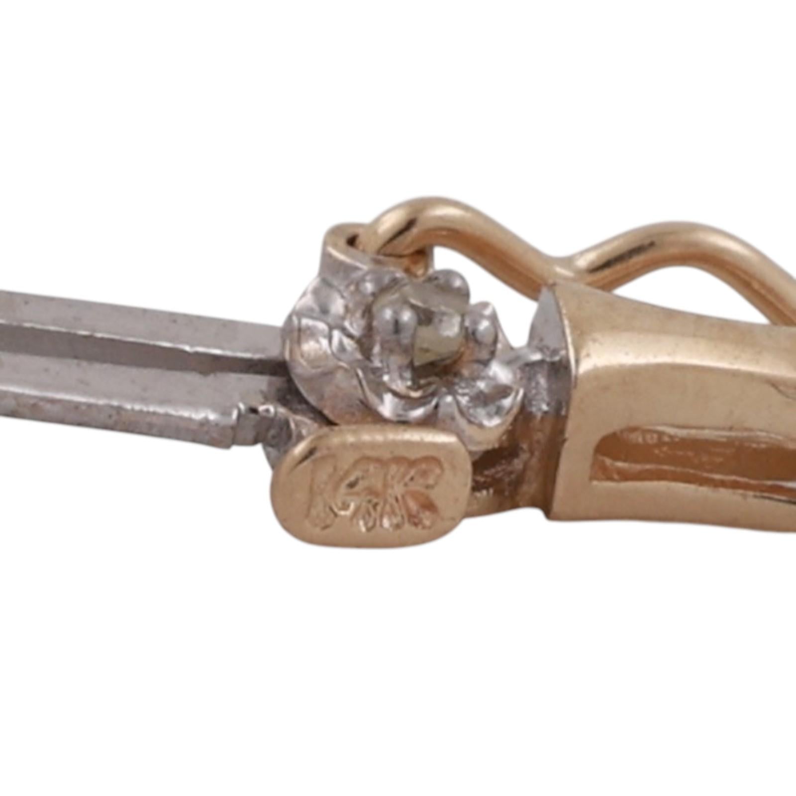 0.33 TW Diamond Bar Link Station Bracelet 14K Gold 7.25" Ladies Estate