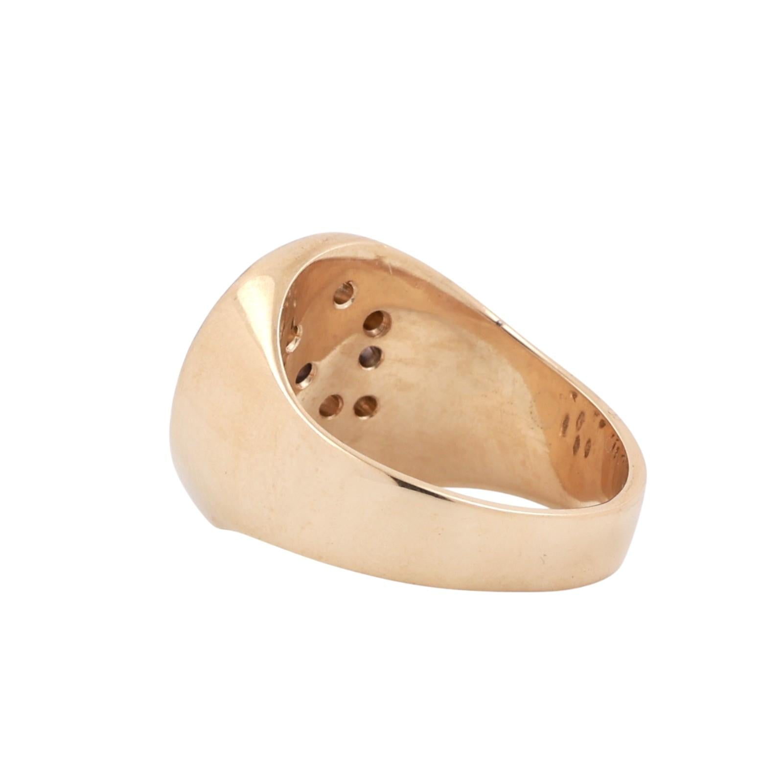 Mens Cluster Diamond Cocktail Ring 14K Gold 0.90 TW Size 8 Vintage Estate