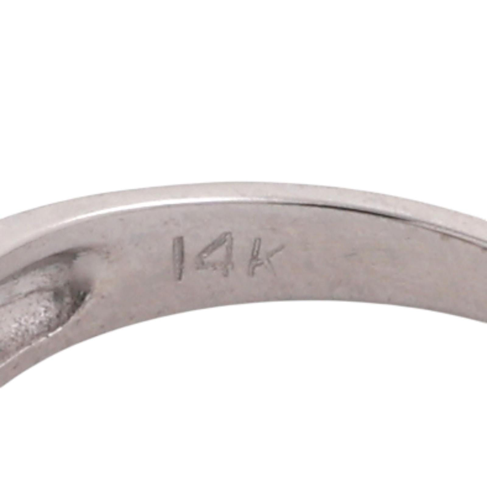 5-Stone Diamond Filigree Band Ring White Gold 0.05 TW Size 5.75 Ladies Estate