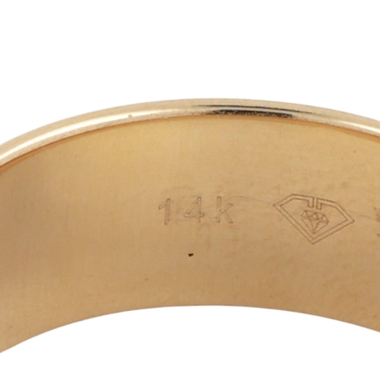 14K Two-Tone Gold Etched Wide Band Ring Wedding Anniversary Size 10 Unisex