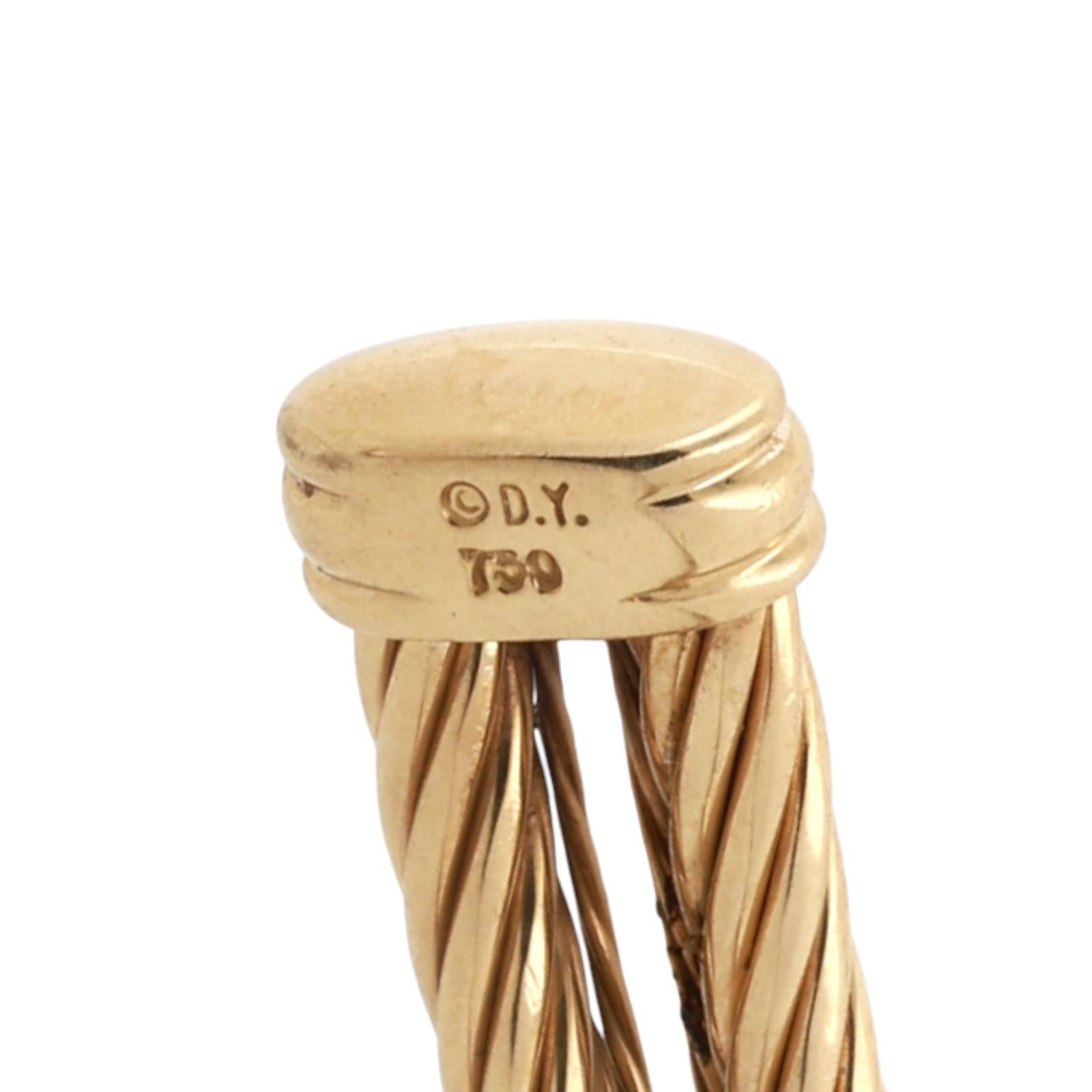 David Yurman 18K Two-Tone Gold Diamond Crossover Collar Necklace 0.69 TW 18"