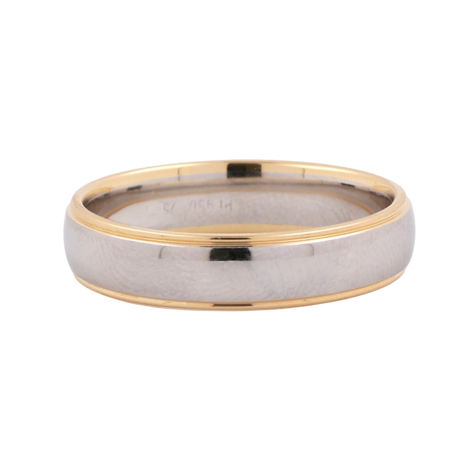 Yellow Gold Platinum Overlay Band Ring Wedding Anniversary Size 12.5 Unisex