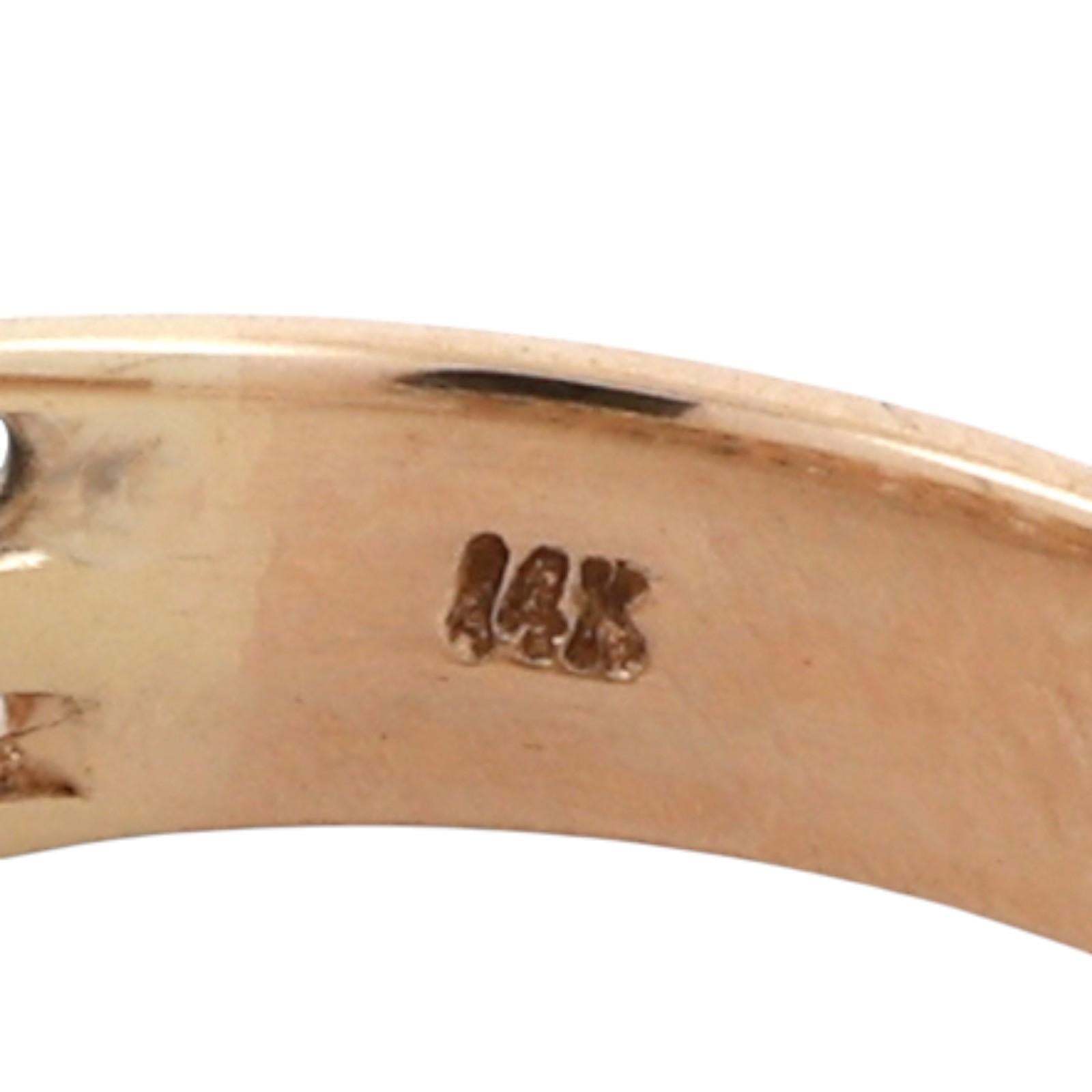 2-Row Diamond Band Ring Yellow Gold 1.30 TW Channel Set Diamonds Size 8.5 Unisex