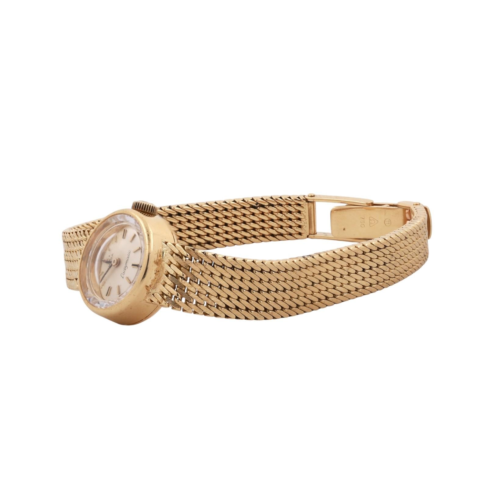 Vintage Omega Ladymatic Automatic Watch 18K Yellow Gold 1960’s 6.75" Ladies