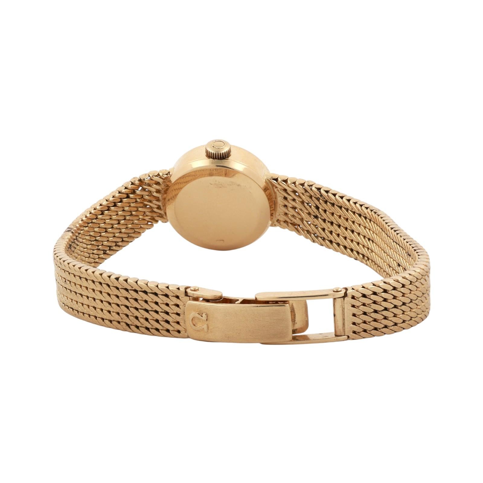 Vintage Omega Ladymatic Automatic Watch 18K Yellow Gold 1960’s 6.75" Ladies