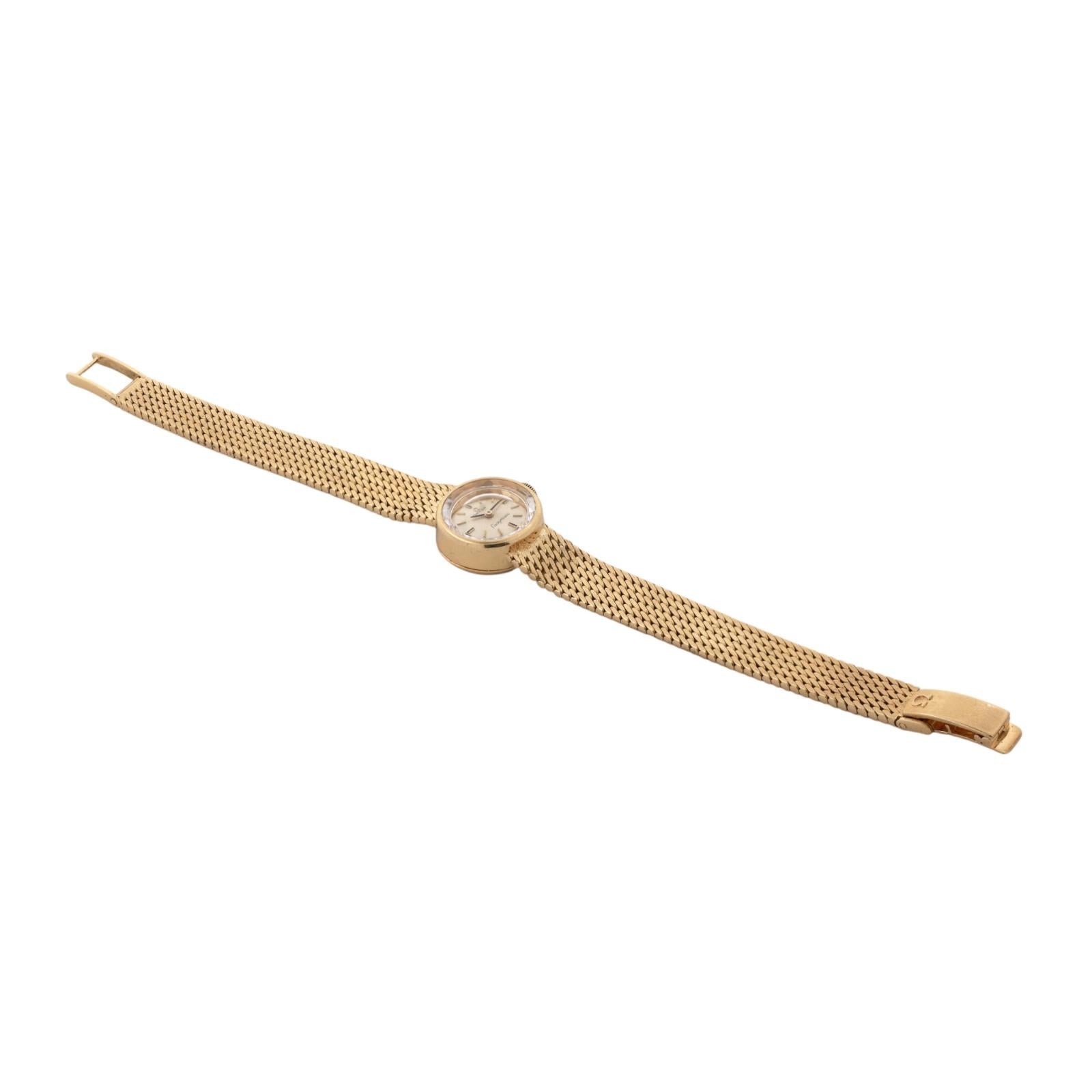 Vintage Omega Ladymatic Automatic Watch 18K Yellow Gold 1960’s 6.75" Ladies