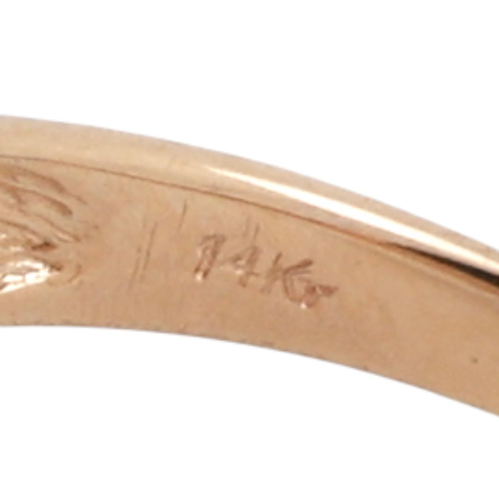 Emerald Diamond Floral Cocktail Ring 14K Yellow Gold 0.42 CTW Size 7.5 Ladies