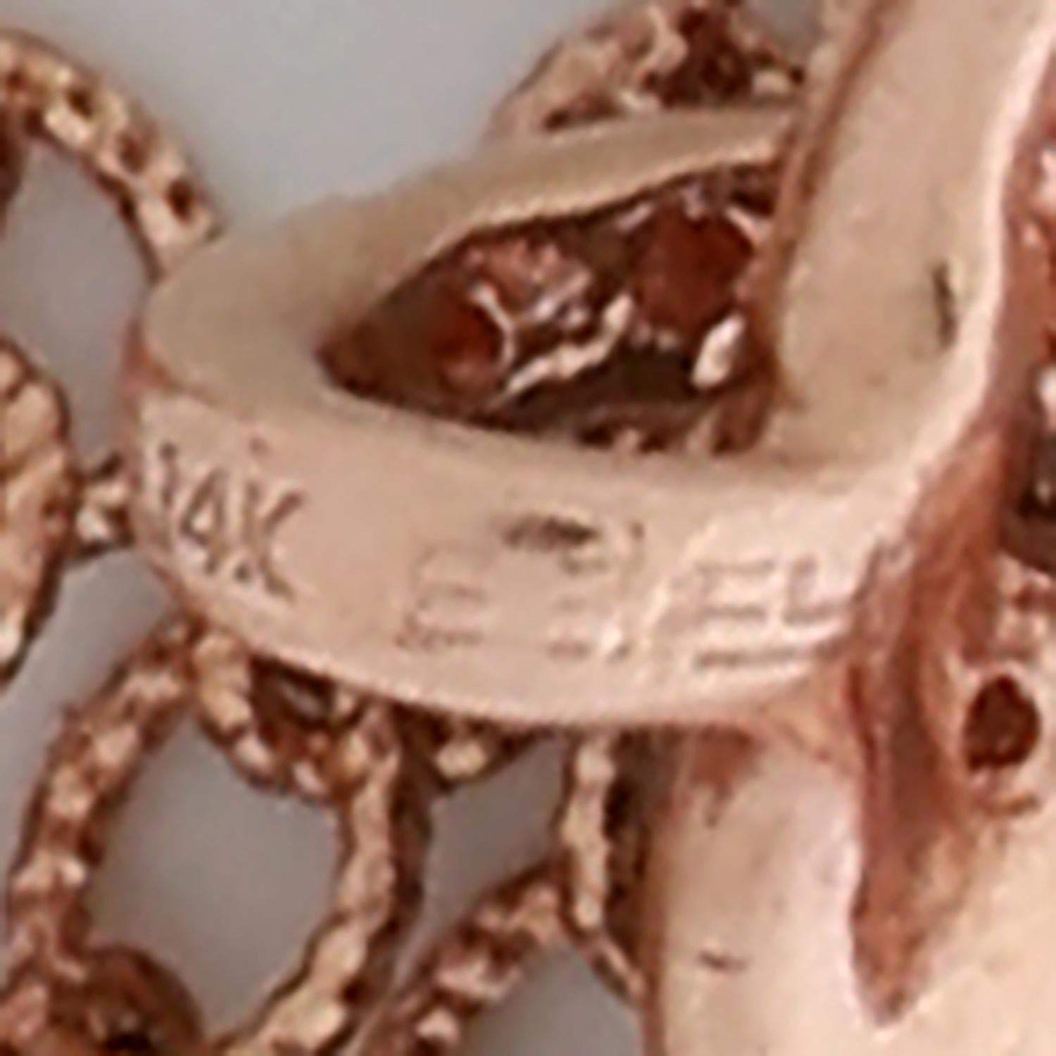 EFFY Confetti 14K Rose Gold Espresso Black White Diamond Pendant Chain Necklace