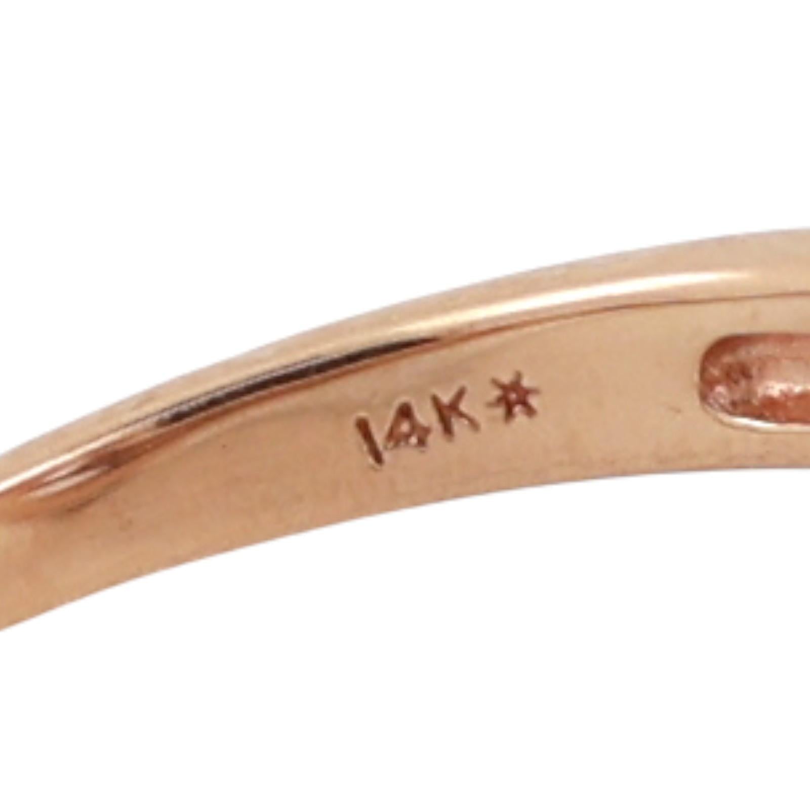 Diamond Solitaire Bypass Ring 14K Yellow Gold 0.38 CT Size 6.25 Ladies Estate