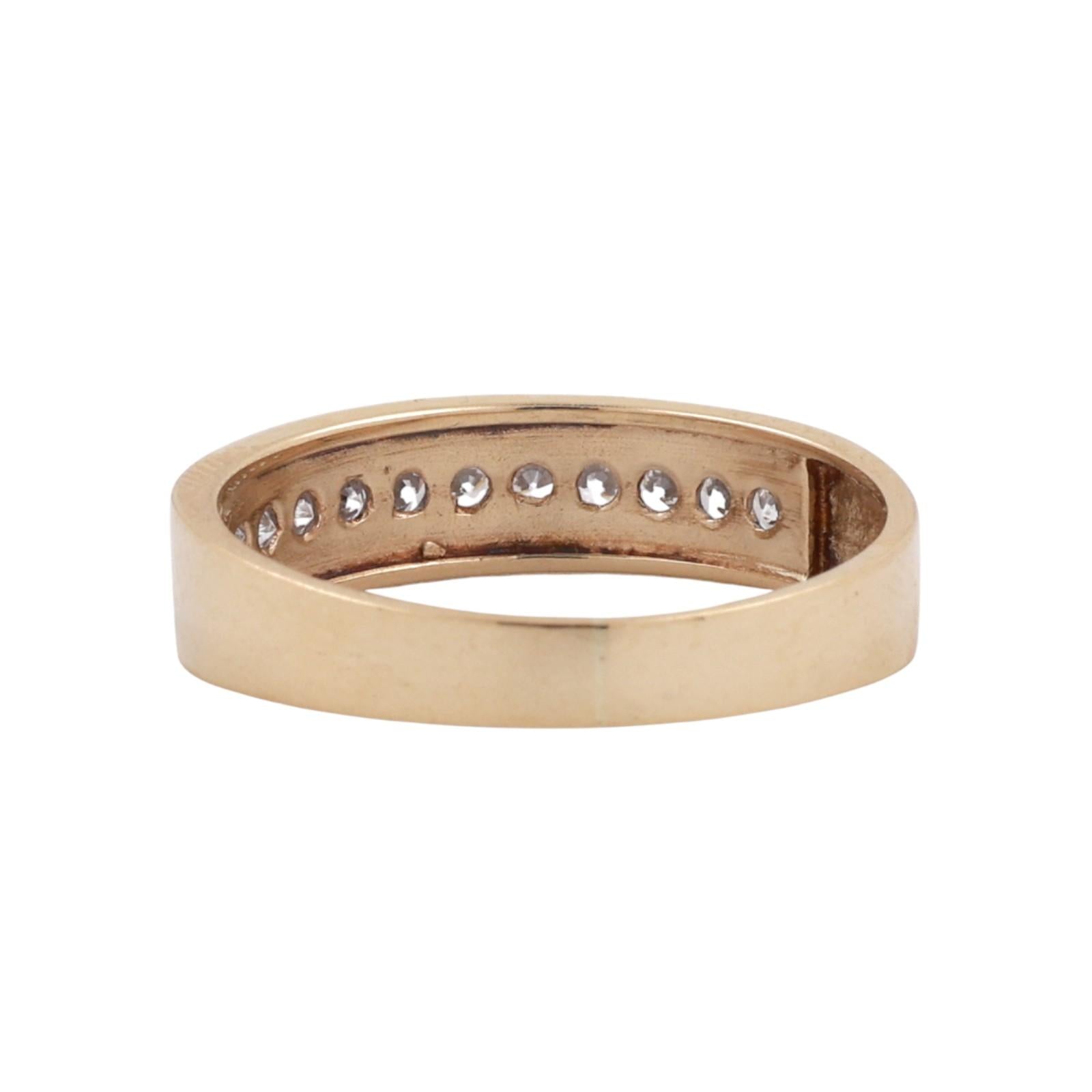 Diamond Half Eternity Wide Band Ring 10K Yellow Gold 0.33 TW Size 9.5 Unisex