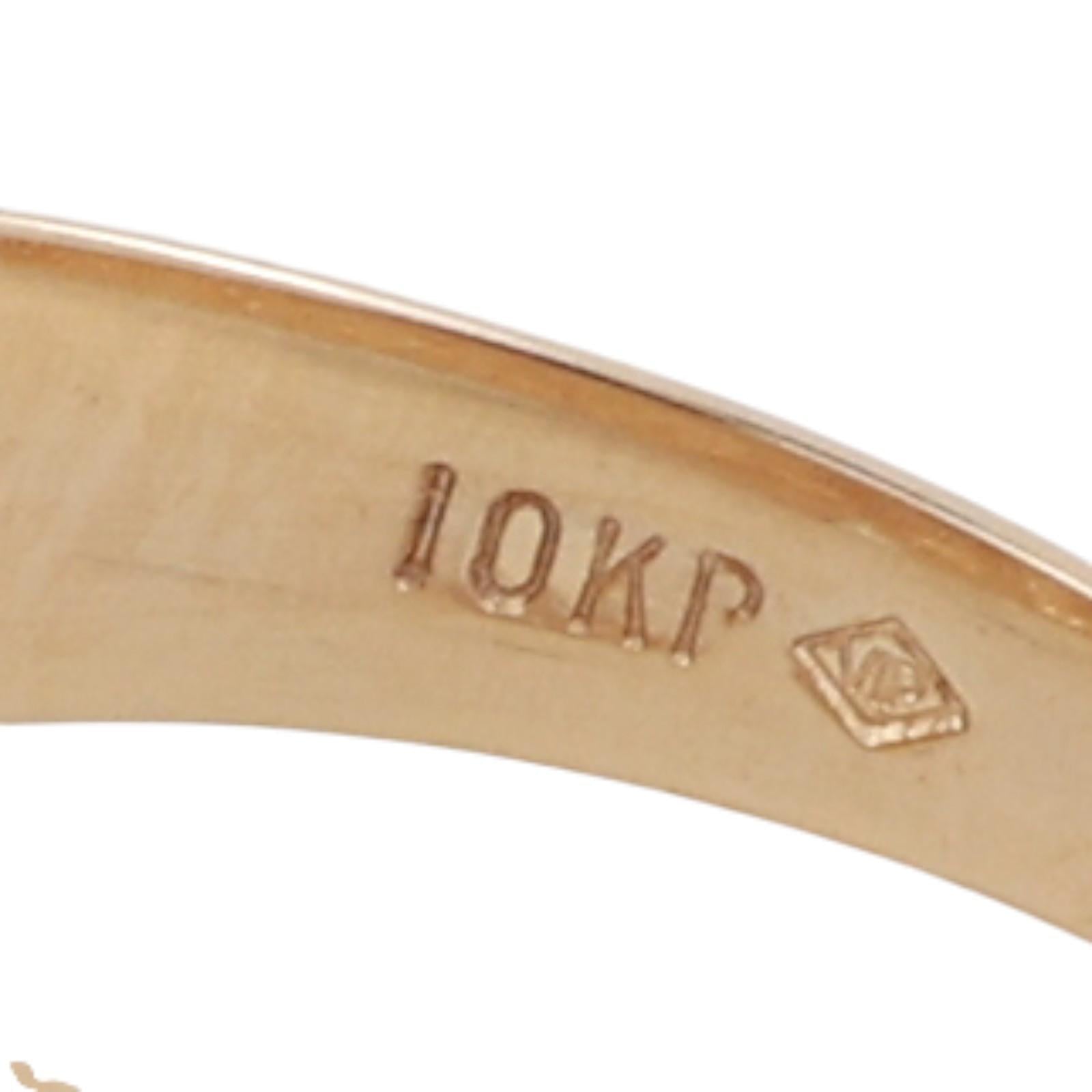 Mens Diamond Band Ring 10K Brushed Yellow Gold 0.05 TW Size 9.25 Estate