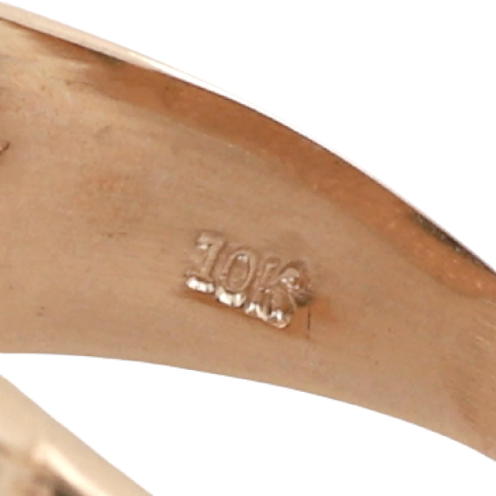 Men's Square Onyx Diamond Ring 10K Yellow Gold Size 9.75  Estate