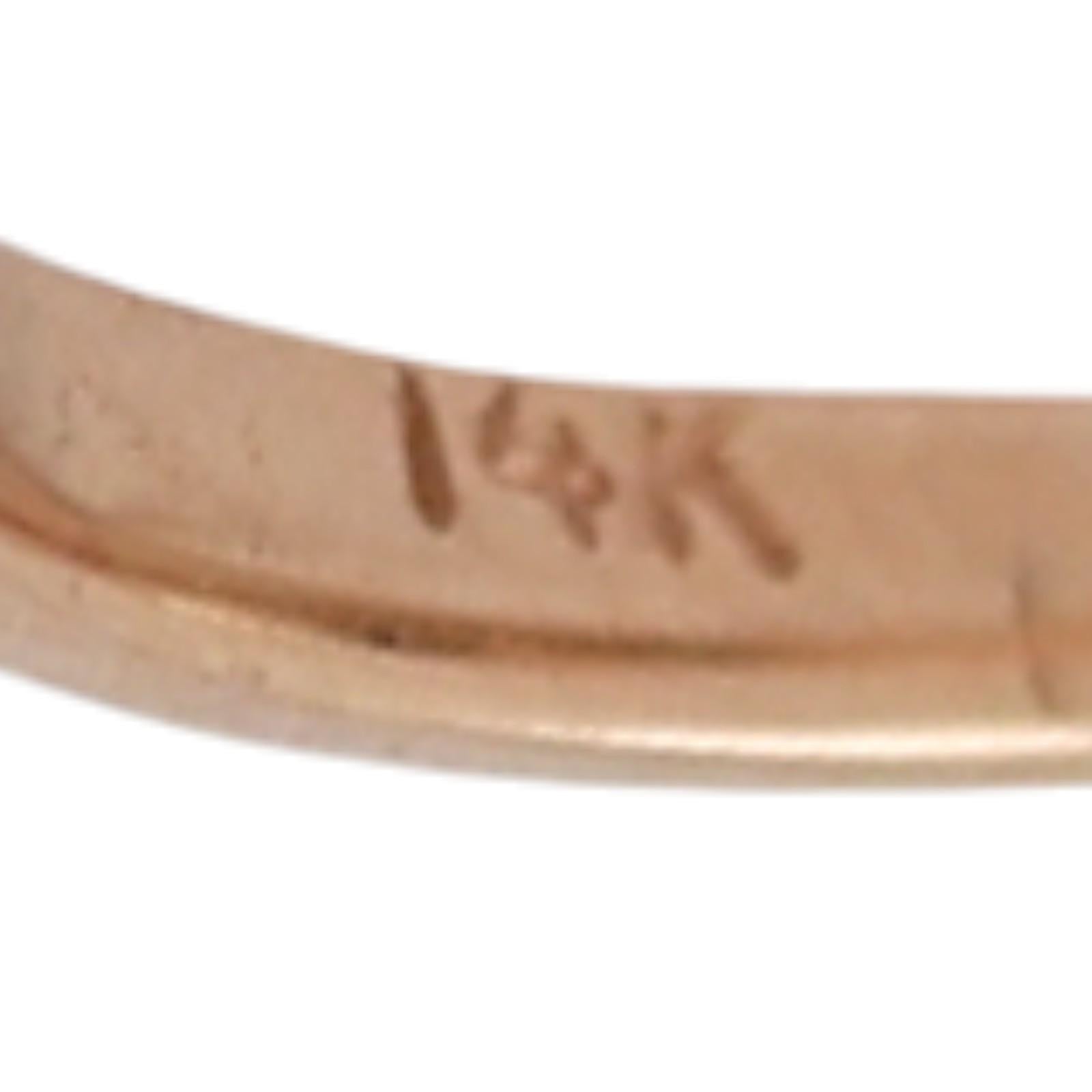 Fancy Letter R Diamond Statement Ring 14K Yellow Gold 0.05 TW Size 4.25 Estate