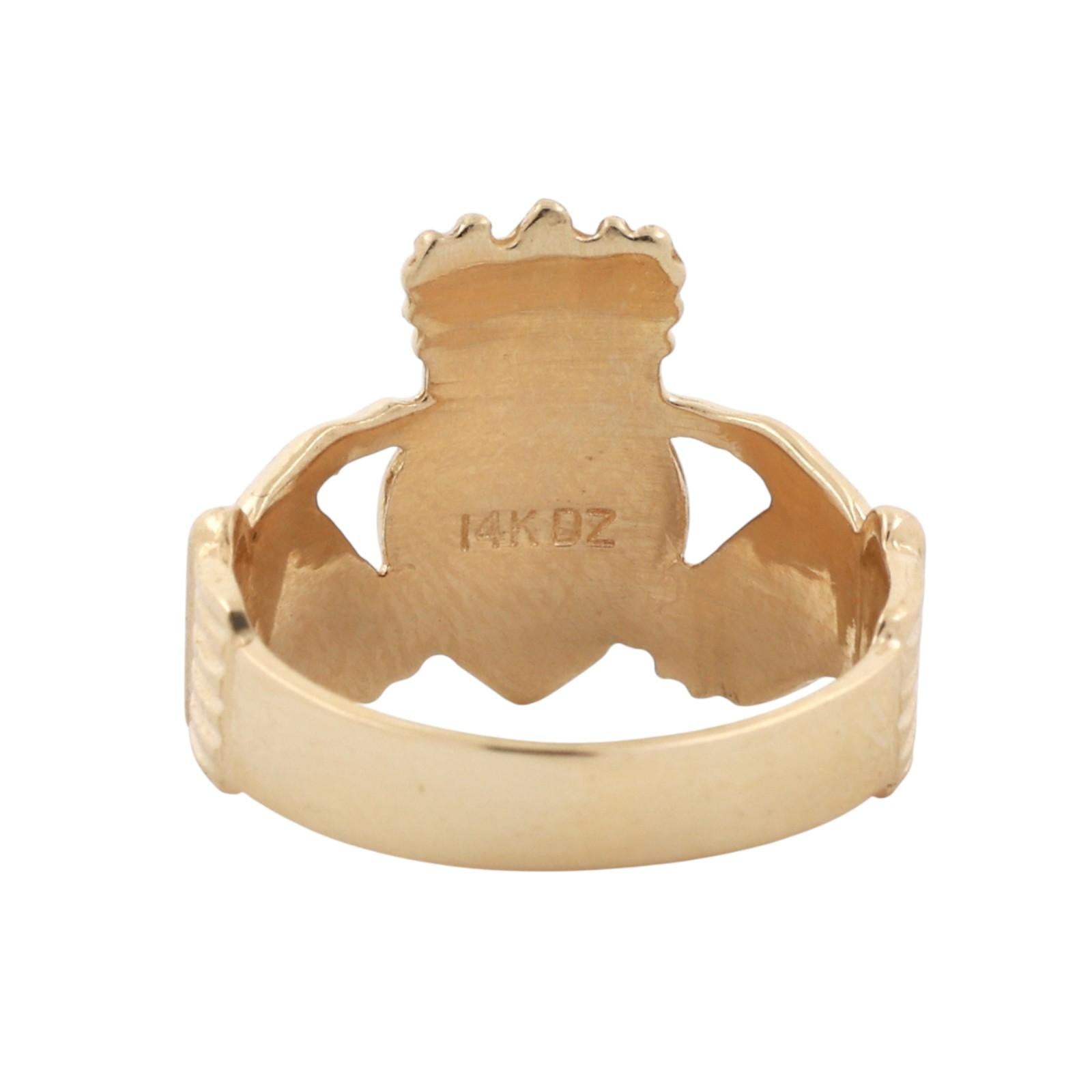 Claddagh Love Ring 14K Yellow Gold Size 6.25 Vintage Estate